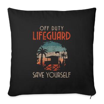 Lifeguard Sea Water Swimming Trunks - Sofa pillowcase 17,3'' x 17,3'' (45 x 45 cm) - black - Front