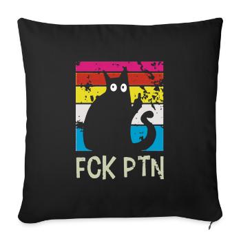 FCK PTN Cat Ukraine - Sofa pillowcase 17,3'' x 17,3'' (45 x 45 cm) - black - Front
