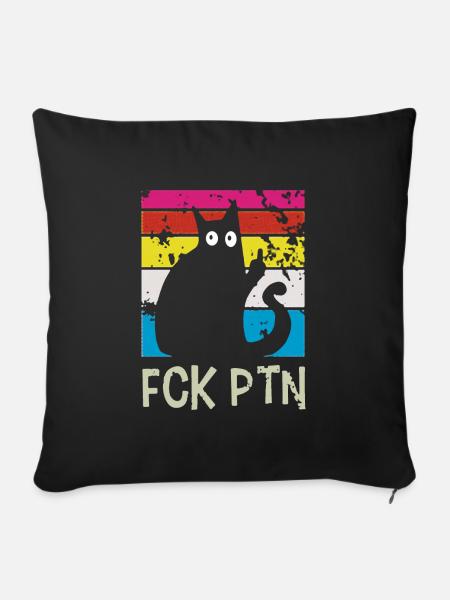 FCK PTN Katze Ukraine - Sofakissenbezug 45 x 45 cm - Schwarz