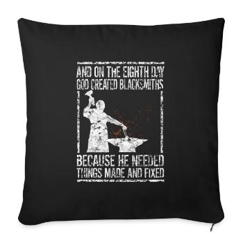 Le 8ème jour Forge du forgeron - Housse de coussin décorative 45 x 45 cm - noir - Devant