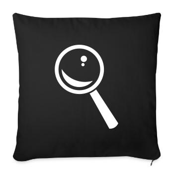 Magnifying Glass Magnifying Glass Laboratory Detective - Sofa pillowcase 17,3'' x 17,3'' (45 x 45 cm) - black - Front