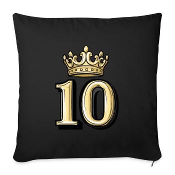 Couronne à 10 chiffres - Housse de coussin décorative 45 x 45 cm - noir - Devant