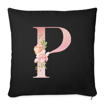 P Floral Pastel - Sofa pillowcase 17,3'' x 17,3'' (45 x 45 cm) - black - Front