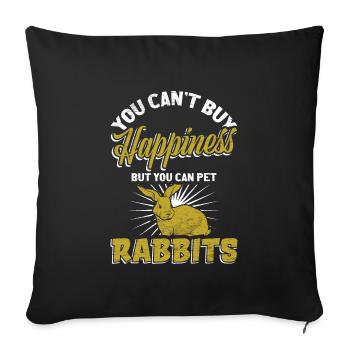 Rabbit - Sofa pillowcase 17,3'' x 17,3'' (45 x 45 cm) - black - Front