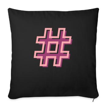 Hashtag - Sofakissenbezug 45 x 45 cm - Schwarz - Vorne
