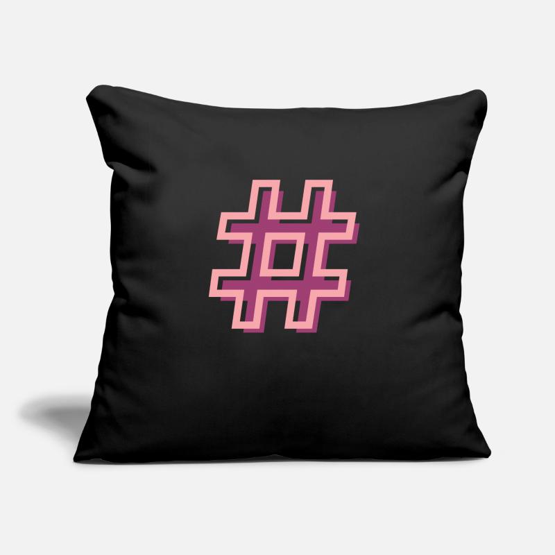 Hashtag Housse de coussin décorative 45 x 45 cm