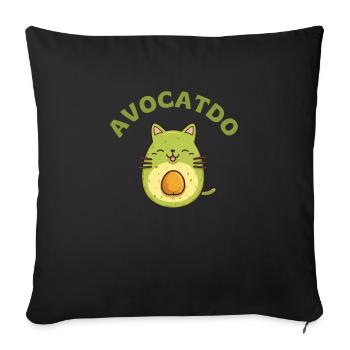 Avocado Cat - Avocatdo - Sofa pillowcase 17,3'' x 17,3'' (45 x 45 cm) - black - Front