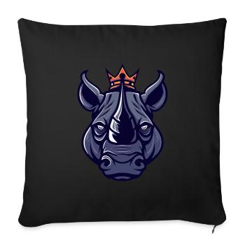 Couronne de rhinocéros - Housse de coussin décorative 45 x 45 cm - noir - Devant