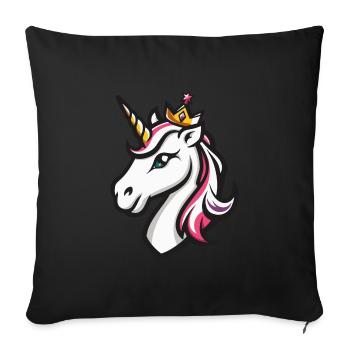 Einhorn Krone - Sofakissenbezug 45 x 45 cm - Schwarz - Vorne