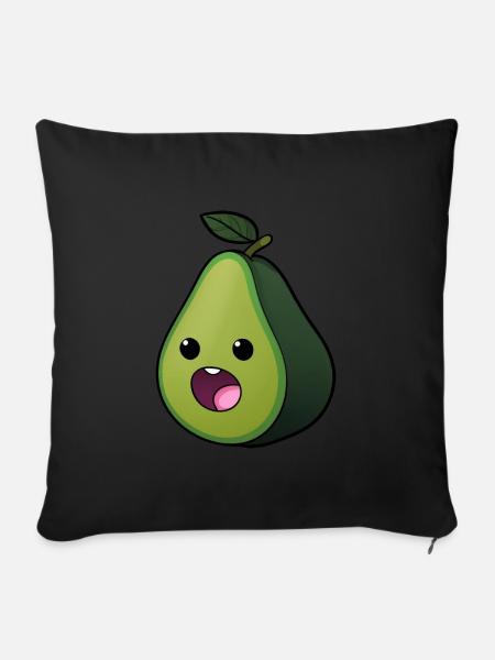 Cartoon Comic Avocado - Sofakissenbezug 45 x 45 cm - Schwarz