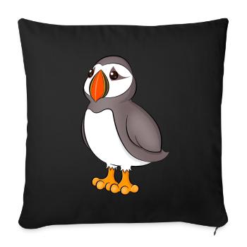 macareux - Housse de coussin décorative 45 x 45 cm - noir - Devant