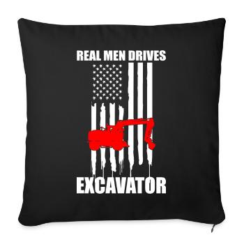 Heavy Equipment Operator and Excavator Operator Design - Sofa pillowcase 17,3'' x 17,3'' (45 x 45 cm) - black - Front