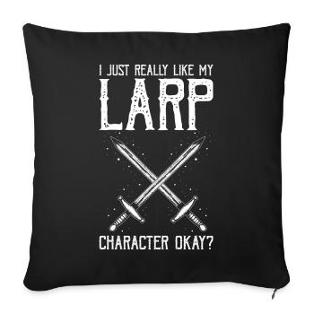 Schwertkampf für Live-Action-Rollenspiele und Larp - Sofakissenbezug 45 x 45 cm - Schwarz - Vorne