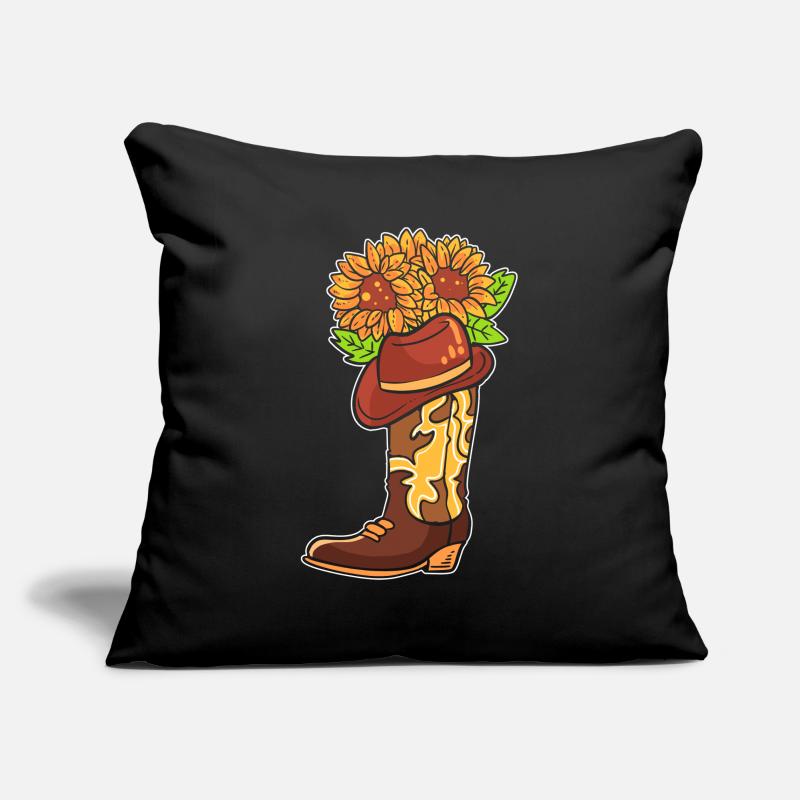 Bottes de cow-boy avec cavalier de fleurs Housse de coussin décorative 45 x 45 cm