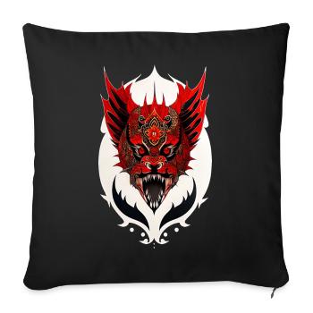 Dragon's head - Sofa pillowcase 17,3'' x 17,3'' (45 x 45 cm) - black - Front