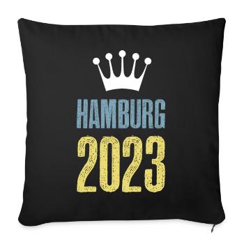 Hambourg 2023 Krone - Housse de coussin décorative 45 x 45 cm - noir - Devant