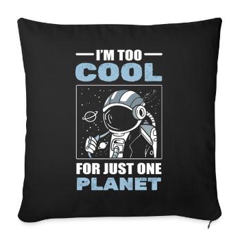 Astronaute Planet Ingénieurs aérospatiaux - Housse de coussin décorative 45 x 45 cm - noir - Devant