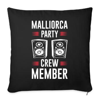 Mallorca Party Crew - Sofa pillowcase 17,3'' x 17,3'' (45 x 45 cm) - black - Front