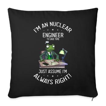 Nuklearingenieur für Kernkraftwerk und Kernenergie - Sofakissenbezug 45 x 45 cm - Schwarz - Vorne