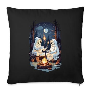 Funny Halloween Ghosts Grilling Campfire - Sofa pillowcase 17,3'' x 17,3'' (45 x 45 cm) - black - Front