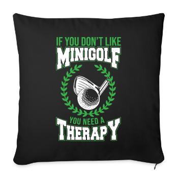 Geschenk für Minigolfspieler - Sofakissenbezug 45 x 45 cm - Schwarz - Vorne
