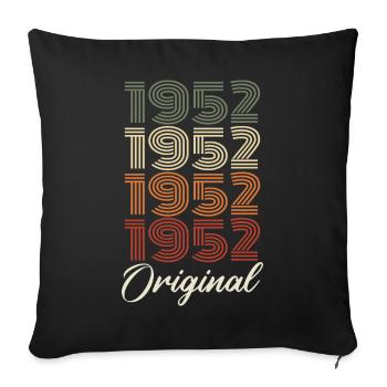 1952 Original Vintage Geburtstagsgeschenk 1952 - Sofakissenbezug 45 x 45 cm - Schwarz - Vorne