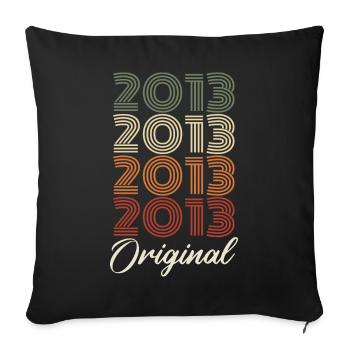 2013 Cadeau D'anniversaire Vintage Original 2013 - Housse de coussin décorative 45 x 45 cm - noir - Devant