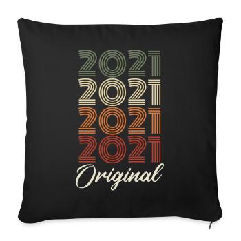 2021 Original Vintage Birthday Gift 2021 - Sofa pillowcase 17,3'' x 17,3'' (45 x 45 cm) - black - Front
