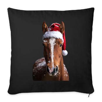 Pferd - Sofakissenbezug 45 x 45 cm - Schwarz - Vorne