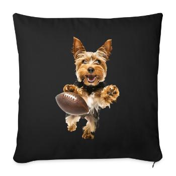 Yorkshire Terrier - Sofa pillowcase 17,3'' x 17,3'' (45 x 45 cm) - black - Front