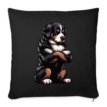 Berner Sennenhund Sennenhunde Sennen Besitzer - Sofakissenbezug 45 x 45 cm - Schwarz - Vorne
