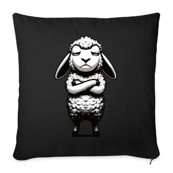 sheep sheep shepherd sheep farmer flock of sheep - Sofa pillowcase 17,3'' x 17,3'' (45 x 45 cm) - black - Front