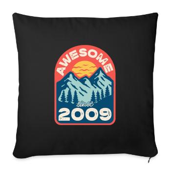 Awesome since 2009 - Sofa pillowcase 17,3'' x 17,3'' (45 x 45 cm) - black - Front