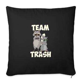 Rat opossum possum cadeau animal rat - Housse de coussin décorative 45 x 45 cm - noir - Devant