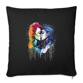 Pride Love Kiss - Sofa pillowcase 17,3'' x 17,3'' (45 x 45 cm) - black - Front