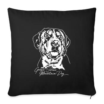 Great Swiss Mountain Dog Portrait Dogs Wilsigns - Sofa pillowcase 17,3'' x 17,3'' (45 x 45 cm) - black - Front