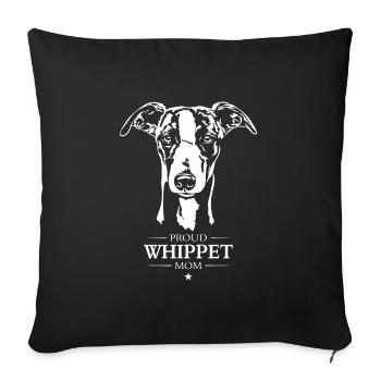 Whippet Mom Dog Greyhound Greyhound Wilsigns - Sofa pillowcase 17,3'' x 17,3'' (45 x 45 cm) - black - Front