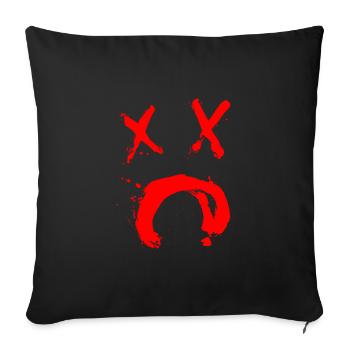 Halloween No.4 (Sad Smile) - pourriture / rouge - Housse de coussin décorative 45 x 45 cm - noir - Devant