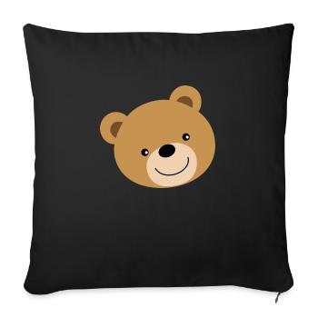Ours en peluche Ours - Housse de coussin décorative 45 x 45 cm - noir - Devant