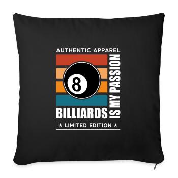 Billard - Housse de coussin décorative 45 x 45 cm - noir - Devant