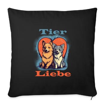 Tier Liebe - Sofakissenbezug 45 x 45 cm - Schwarz - Vorne