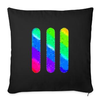 Lignes | Lignes ondulées | symboles | modèles de | Mosaïque - Housse de coussin décorative 45 x 45 cm - noir - Devant