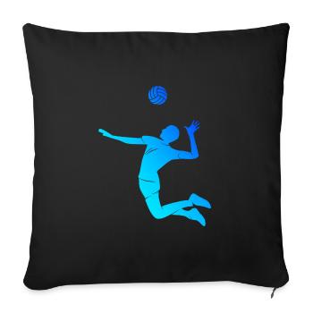 Jeux de volley-ball masculin Volley-ball féminin Volley-ball - Housse de coussin décorative 45 x 45 cm - noir - Devant