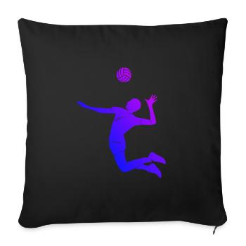Joueurs de volley-ball Beach volley Jeux de volley-ball - Housse de coussin décorative 45 x 45 cm - noir - Devant