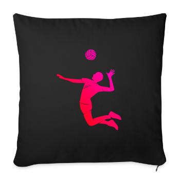 Volleyballspieler Volleyballspielen Volley - Sofakissenbezug 45 x 45 cm - Schwarz - Vorne