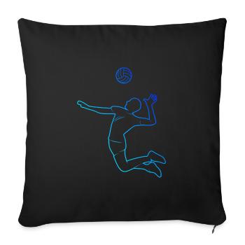 Women's Volley Volleyball Player Playing Volleyball - Sofa pillowcase 17,3'' x 17,3'' (45 x 45 cm) - black - Front