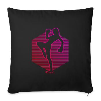 Boxe Kickboxing Kickboxing Hommes - Housse de coussin décorative 45 x 45 cm - noir - Devant