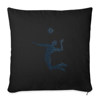 Volleyball masculin Volleyball féminin Volleyball Volleyballspi - Housse de coussin décorative 45 x 45 cm - noir - Devant