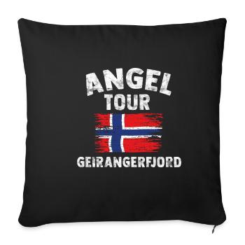 Geirangerfjord - Pêche Norvège Personnalisable - Housse de coussin décorative 45 x 45 cm - noir - Devant