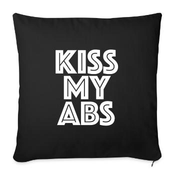 Kiss my abs | Fitness, Bodybuilding, Abs - Sofa pillowcase 17,3'' x 17,3'' (45 x 45 cm) - black - Front
